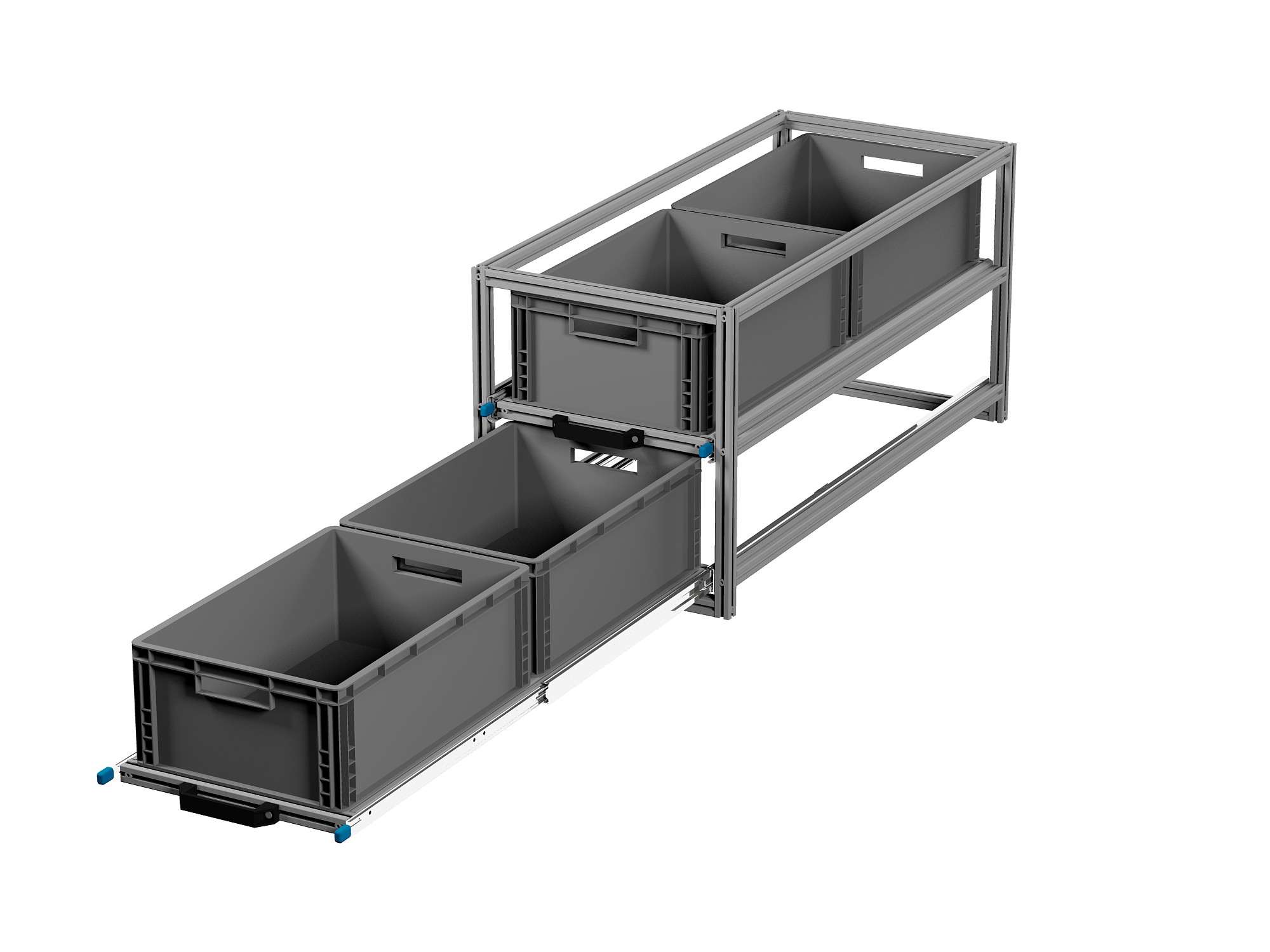 Heckauszug Euroboxen für Camper, Caravan, Wohnmobil & Nutzfahrzeuge, 220 kg Tragkraft, Typ 1, ohne Euroboxen
