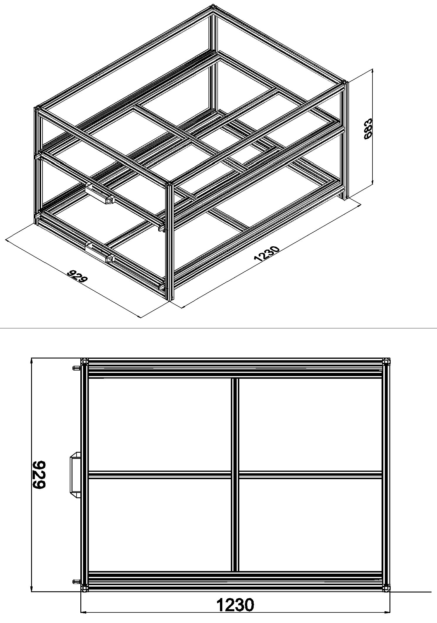 Heckauszug 800 x 1200 mm Euroboxen für Camper, Caravan, Wohnmobil & Nutzfahrzeuge, 220 kg Tragkraft, Typ 35, ohne Euroboxen
