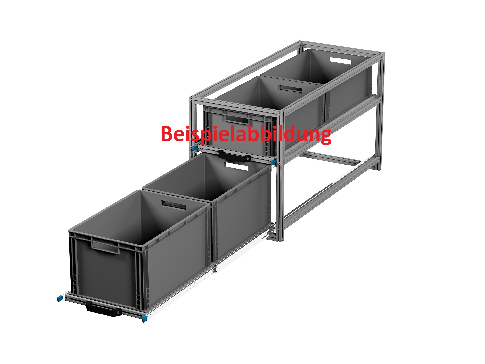 Heckauszug Euroboxen für Camper, Caravan, Wohnmobil & Nutzfahrzeuge, 220 kg Tragkraft, Typ 2, mit Euroboxen, Bestückung 2