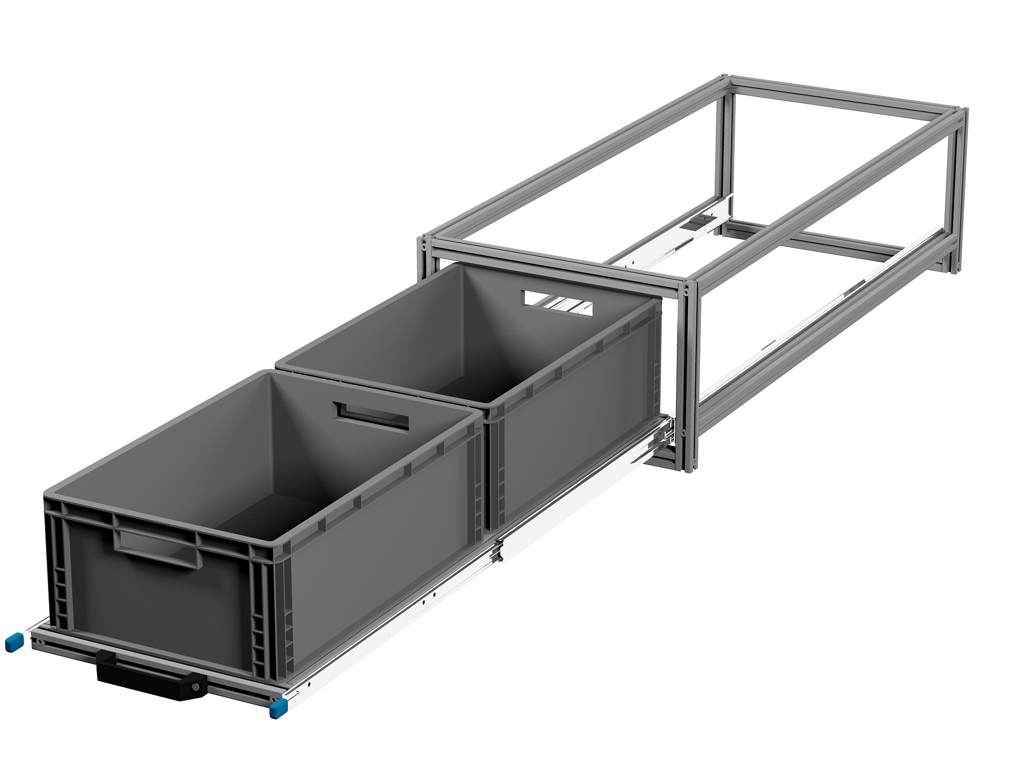 Heckauszug Euroboxen für Camper, Caravan, Wohnmobil & Nutzfahrzeuge, 220 kg Tragkraft, Typ 13, ohne Euroboxen