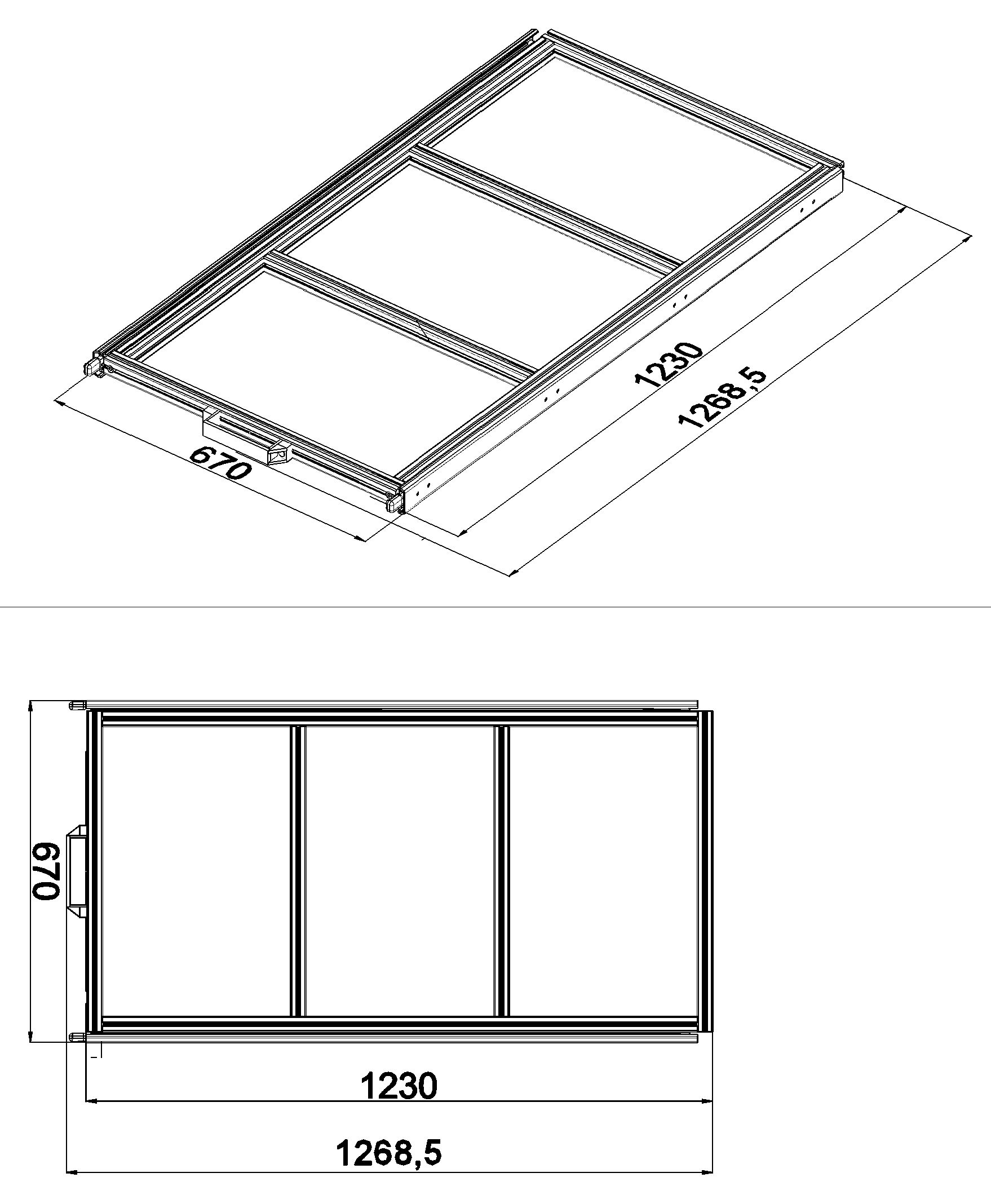 Heckauszug 600 x 1200 mm Euroboxen für Camper, Caravan, Wohnmobil & Nutzfahrzeuge, 70 kg Tragkraft