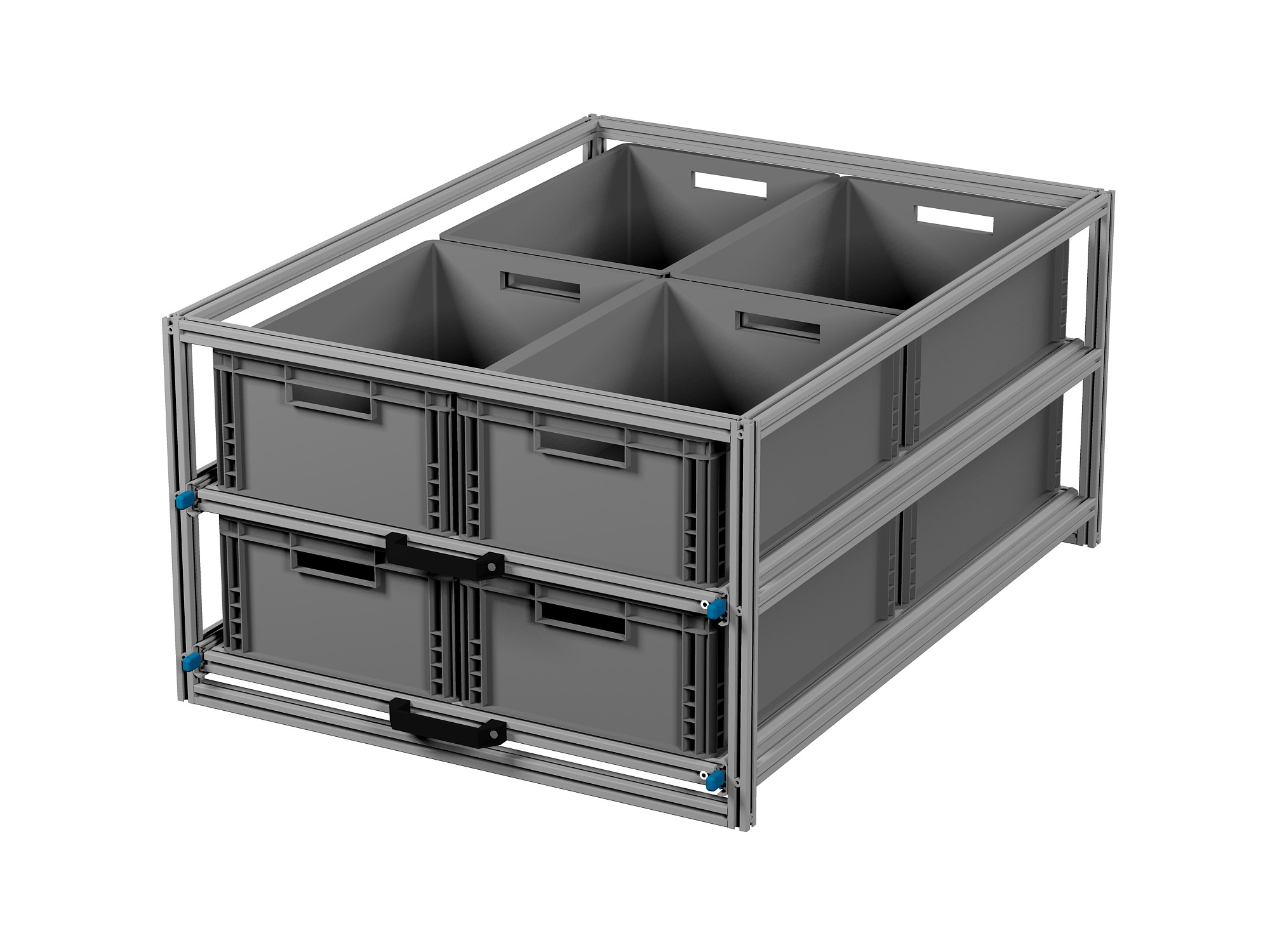 Heckauszug 800 x 1200 mm Euroboxen, 1-teilig, 2-stockig, für Camper, Caravan, Wohnmobil & Nutzfahrzeuge