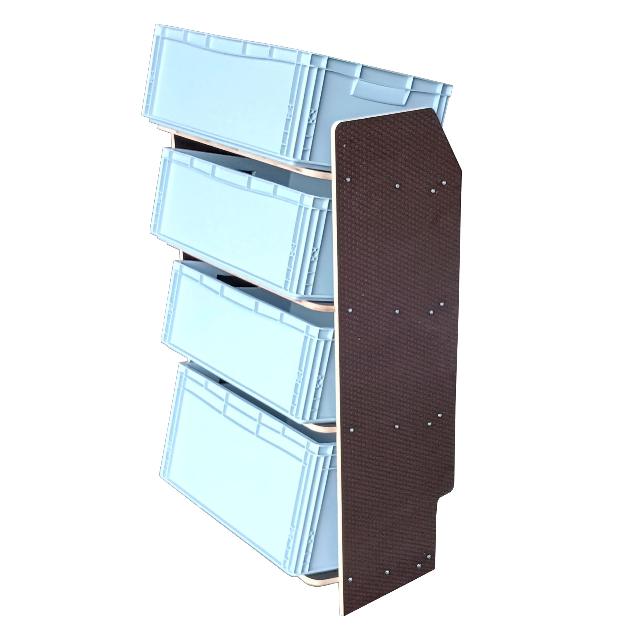 Fahrzeugregal für Euroboxen 600 x 400 mm, Typ 4, mit Euroboxen