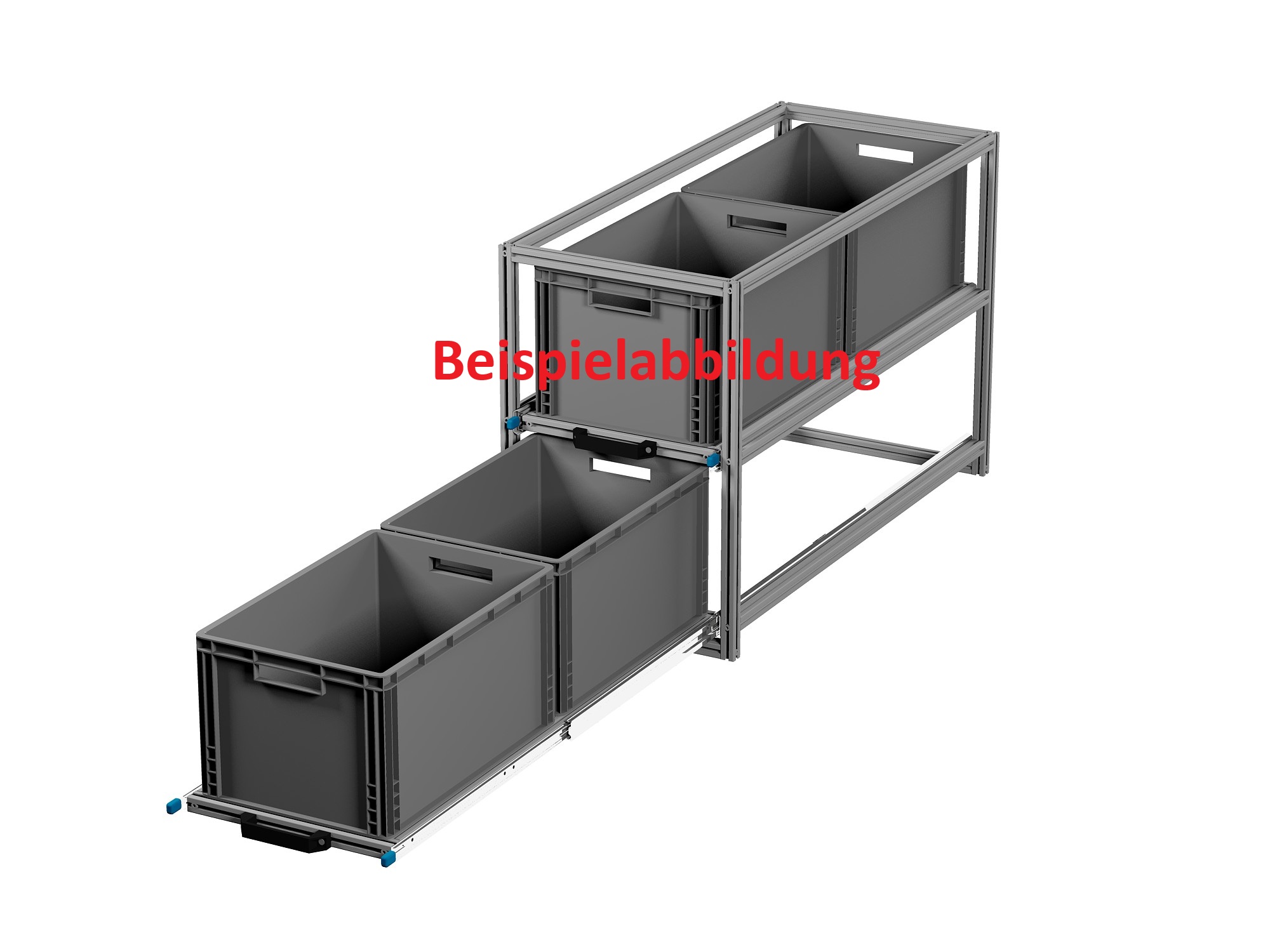 Heckauszug Euroboxen für Camper, Caravan, Wohnmobil & Nutzfahrzeuge, 70 kg Tragkraft, Typ 3, mit Euroboxen, Bestückung 3