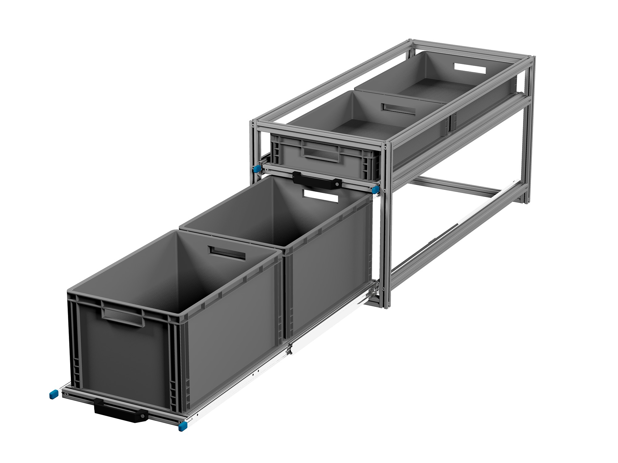 Heckauszug Euroboxen für Camper, Caravan, Wohnmobil & Nutzfahrzeuge, 70 kg Tragkraft, Typ 6, ohne Euroboxen