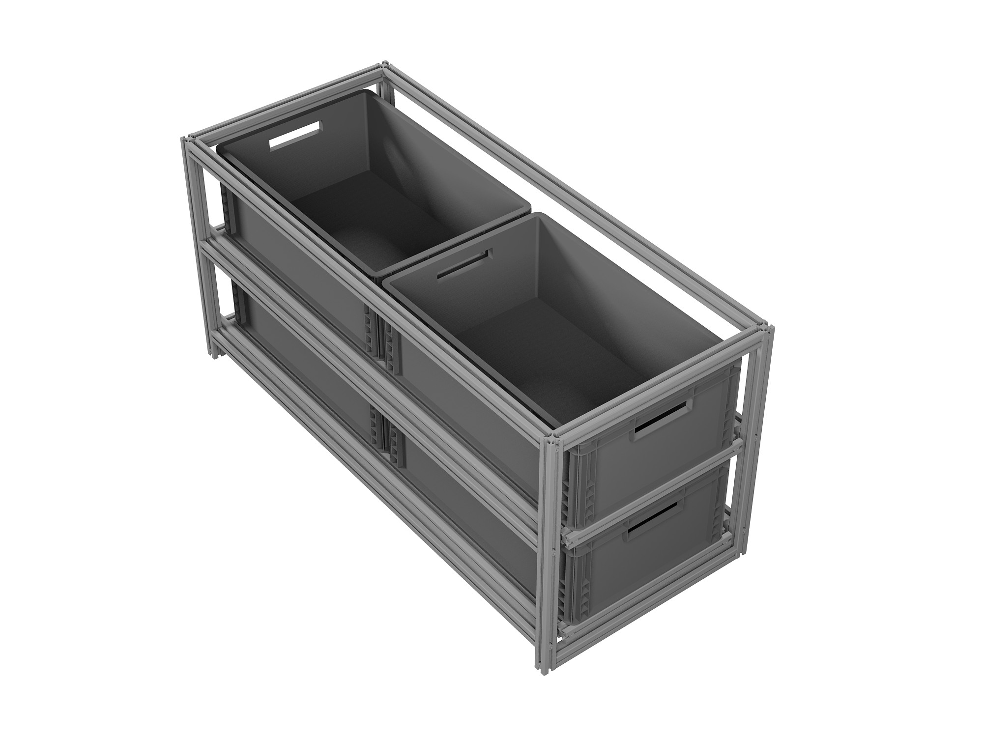 Heckauszug Euroboxen für Camper, Caravan, Wohnmobil & Nutzfahrzeuge, 70 kg Tragkraft, Typ 1, mit Euroboxen, Bestückung 1