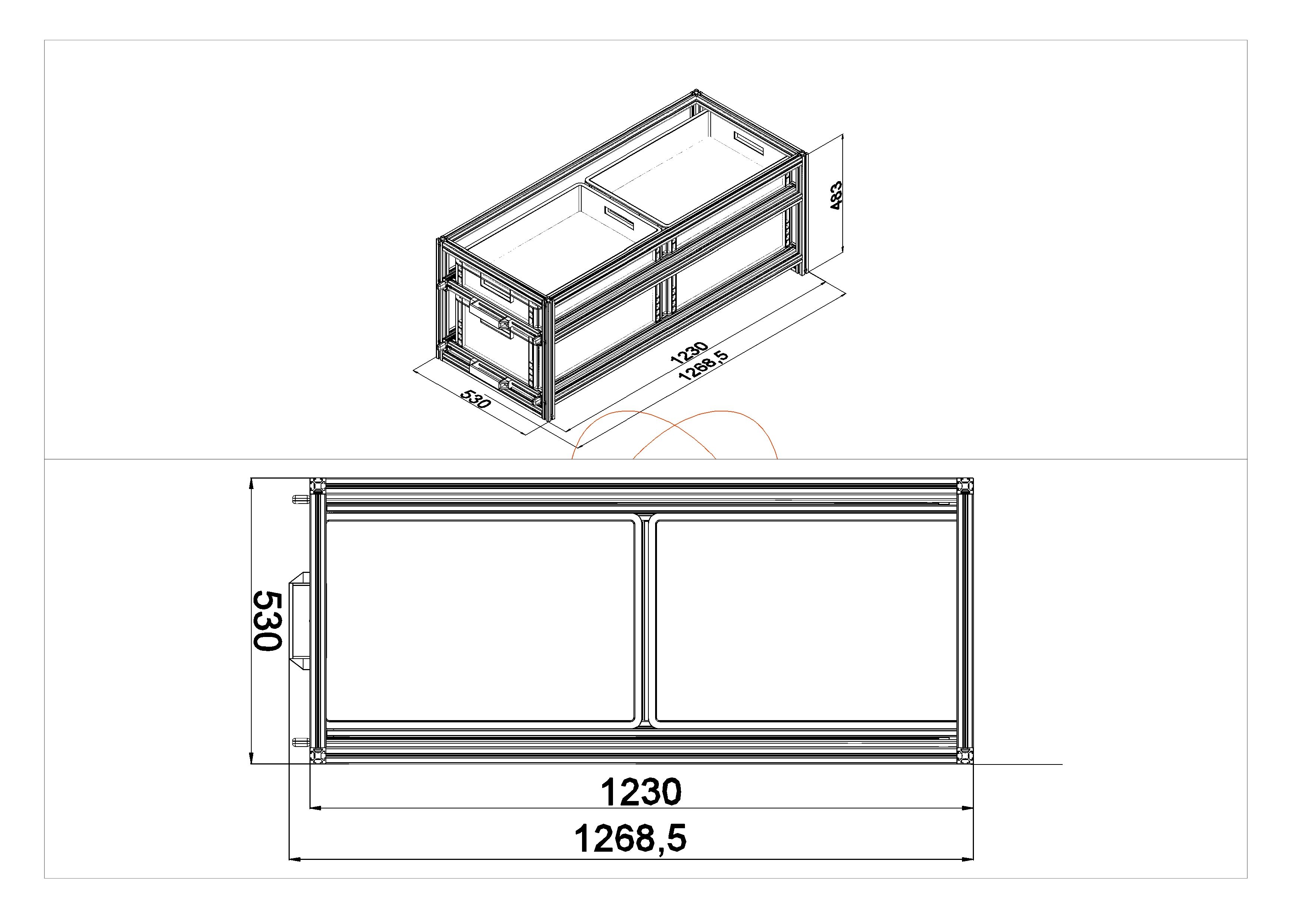 Heckauszug Euroboxen für Camper, Caravan, Wohnmobil & Nutzfahrzeuge, 220 kg Tragkraft, Typ 5, mit Euroboxen, Bestückung 1