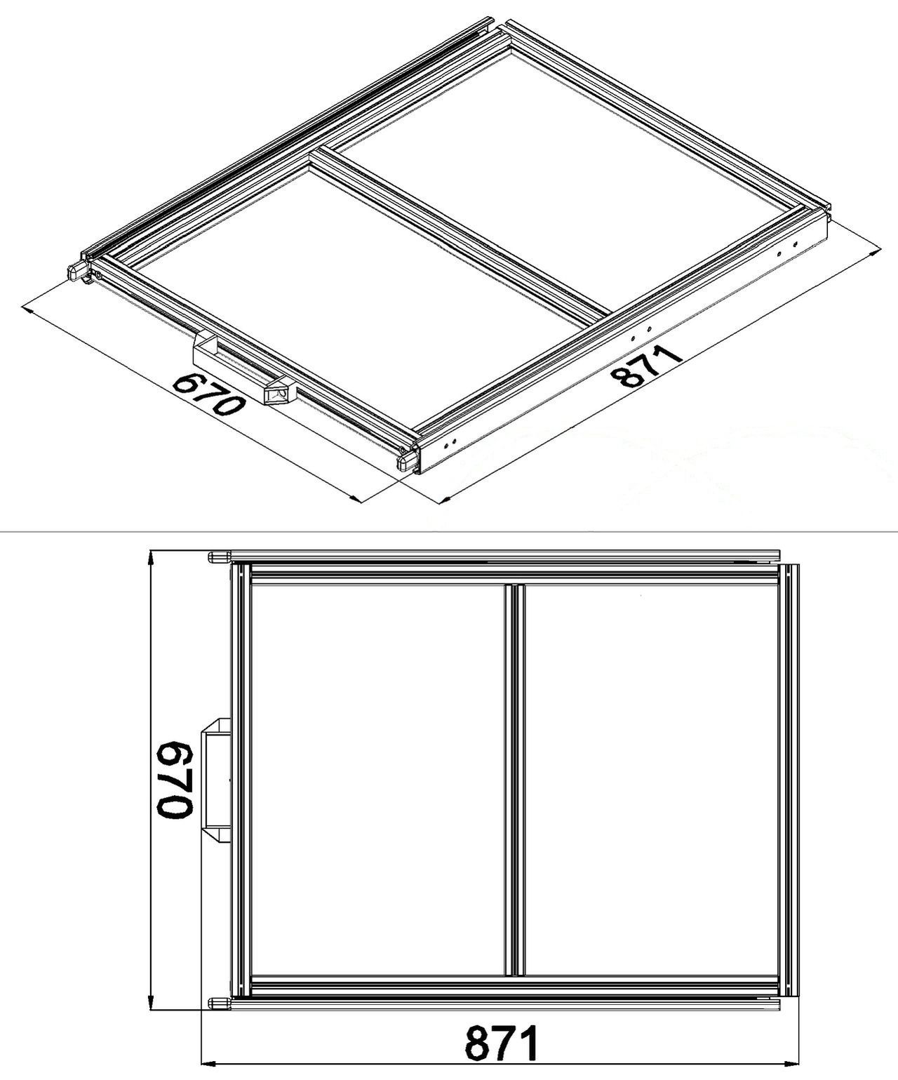 Heckauszug 600 x 800 mm Euroboxen für Camper, Caravan, Wohnmobil & Nutzfahrzeuge, 220 kg Tragkraft
