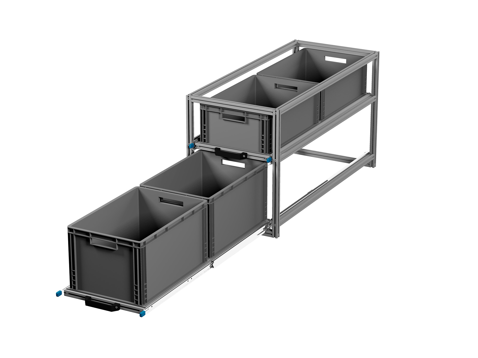 Heckauszug Euroboxen für Camper, Caravan, Wohnmobil & Nutzfahrzeuge, 70 kg Tragkraft, Typ 2, ohne Euroboxen
