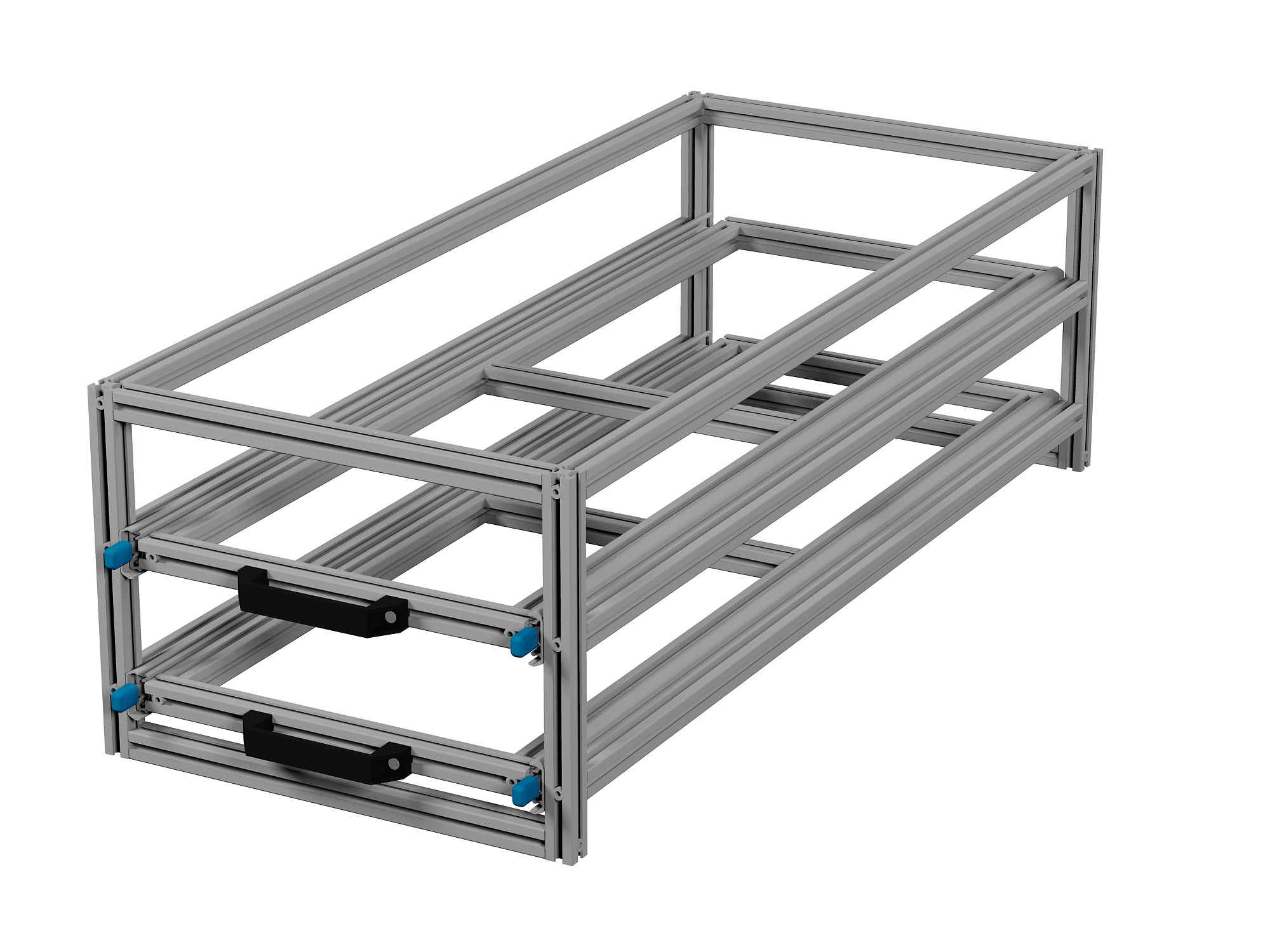 Heckauszug Euroboxen für Camper, Caravan, Wohnmobil & Nutzfahrzeuge, 70 kg Tragkraft, Typ 4, mit Euroboxen, Bestückung 3