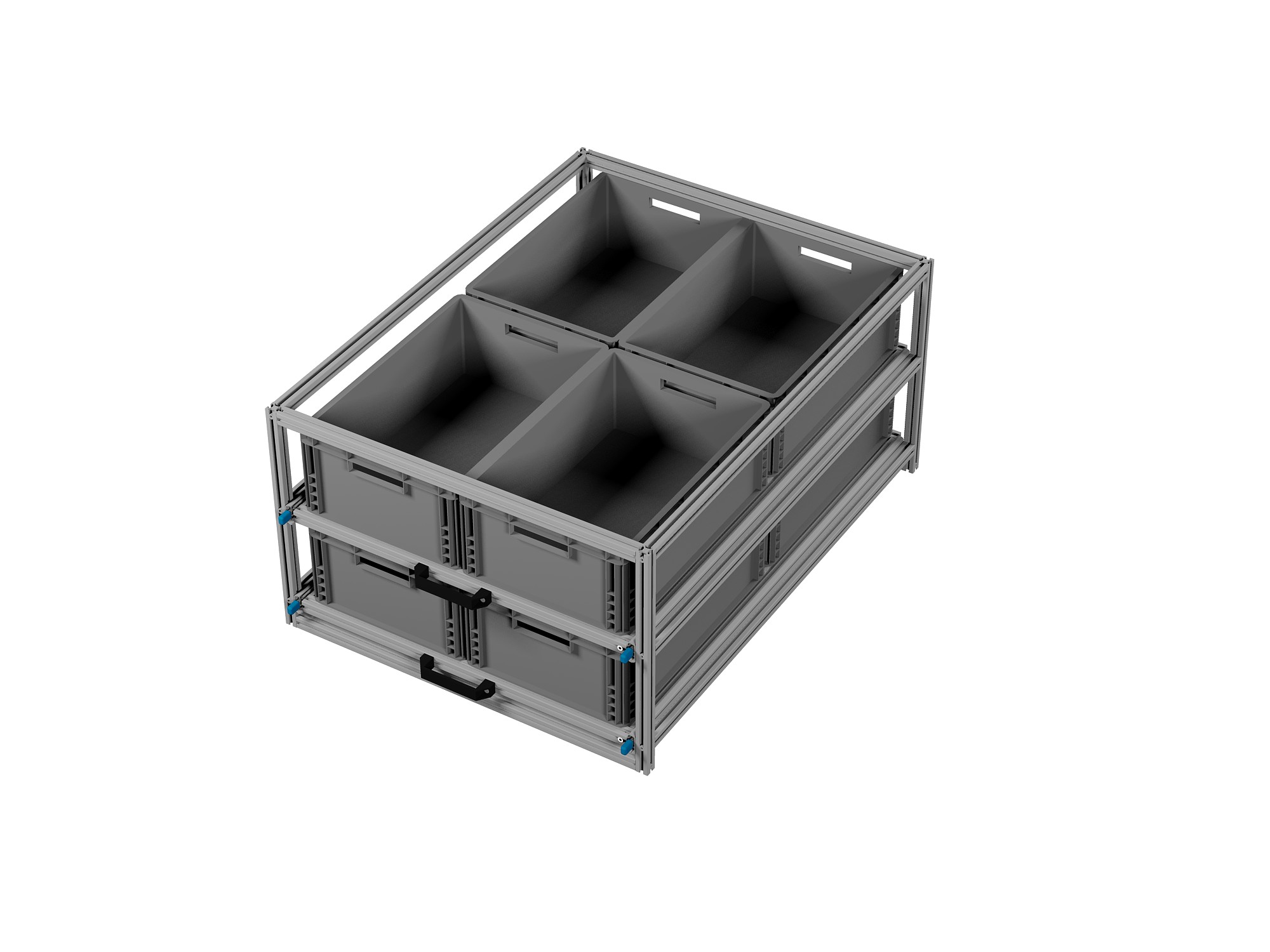 Heckauszug 800 x 1200 mm Euroboxen für Camper, Caravan, Wohnmobil & Nutzfahrzeuge, 220 kg Tragkraft, Typ 31, mit Euroboxen, Bestückung 1