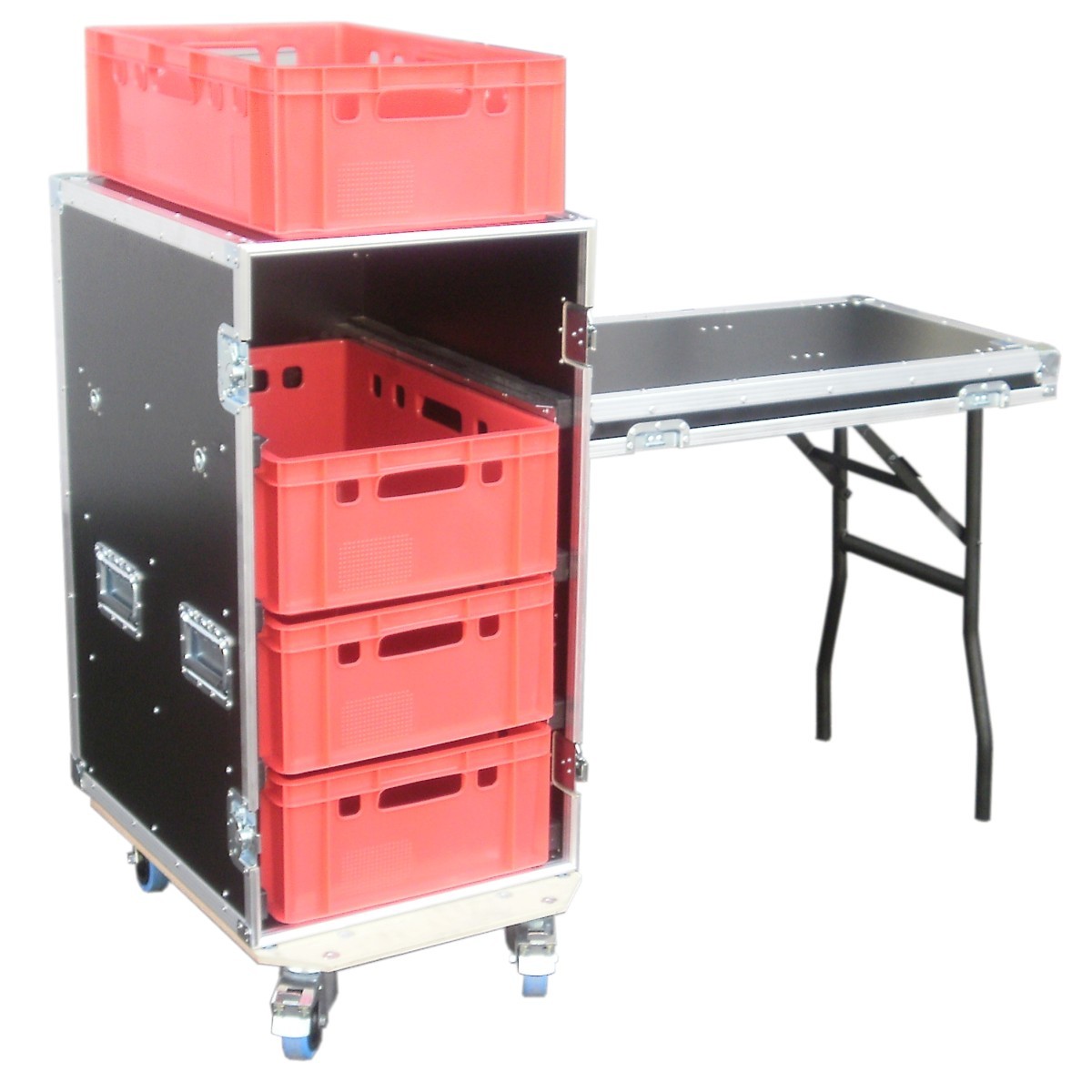 Grilltisch mit vier Boxen, BxTxH: 483 x 697 x 1018 mm