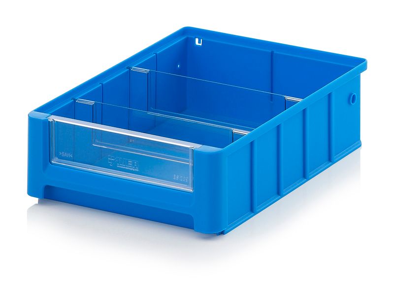 Regalbox 234 x 90 x 300 mm + Sichtfenster + 2 Querteiler