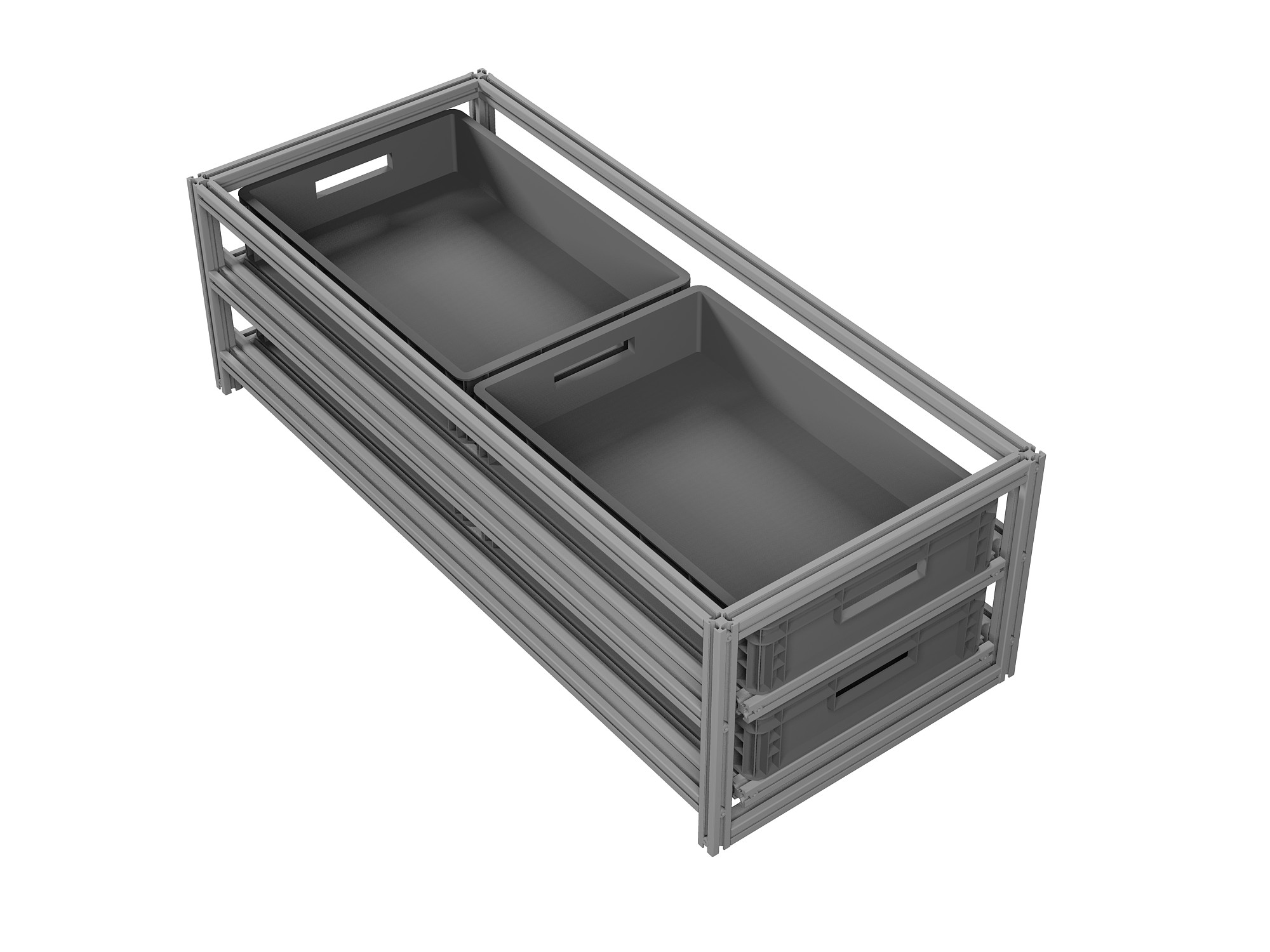 Heckauszug Euroboxen für Camper, Caravan, Wohnmobil & Nutzfahrzeuge, 70 kg Tragkraft, Typ 4, mit Euroboxen, Bestückung 1