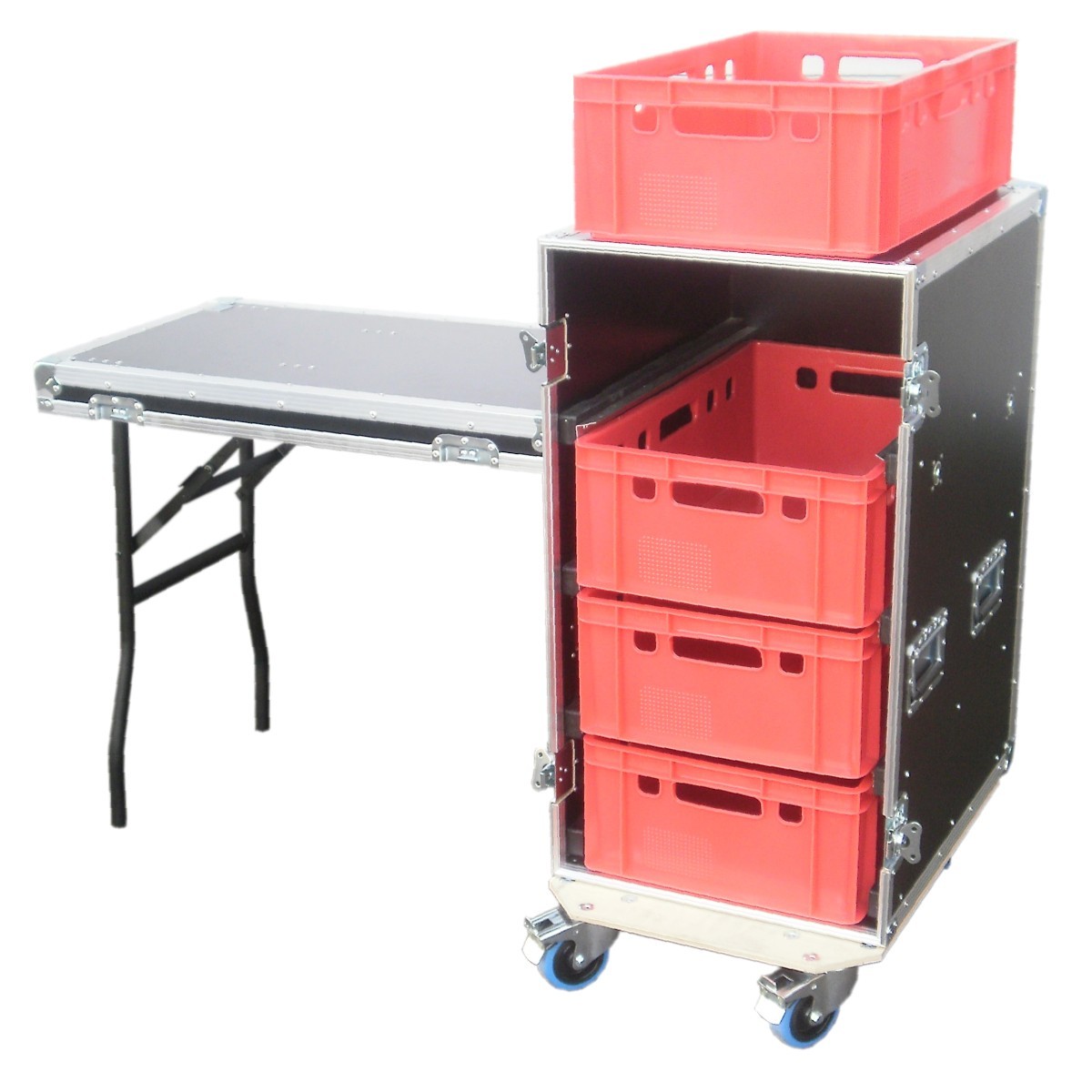 Grilltisch mit vier Boxen, BxTxH: 483 x 697 x 1018 mm