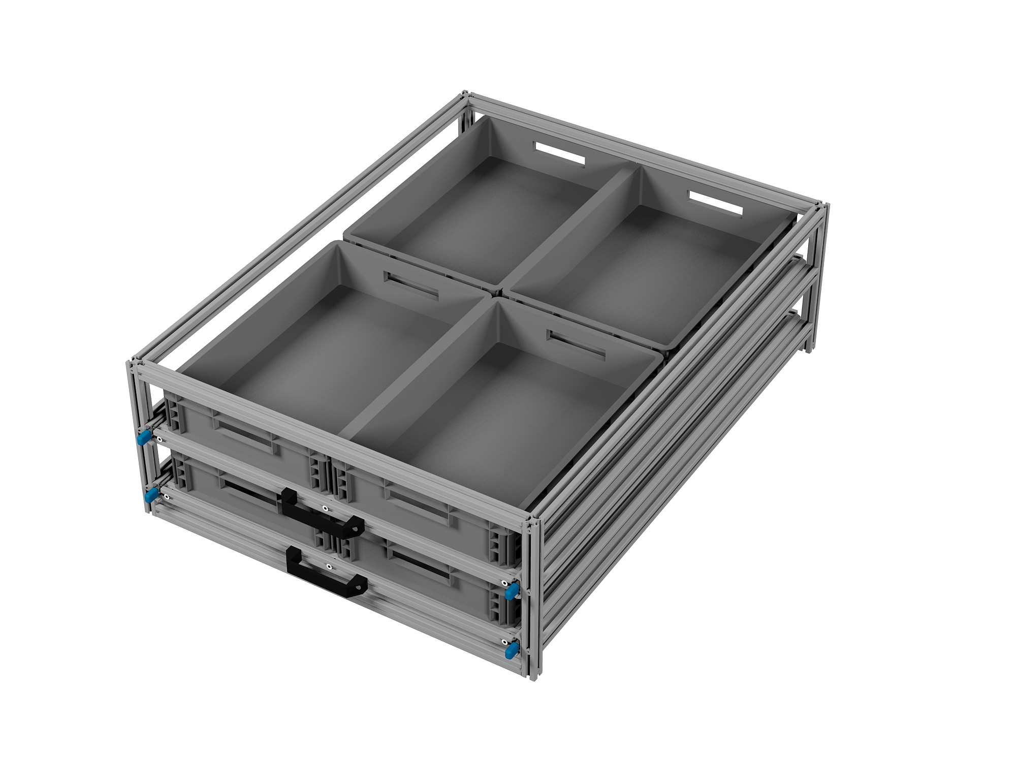 Heckauszug 800 x 1200 mm Euroboxen, 1-teilig, 2-stockig, für Camper, Caravan, Wohnmobil & Nutzfahrzeuge