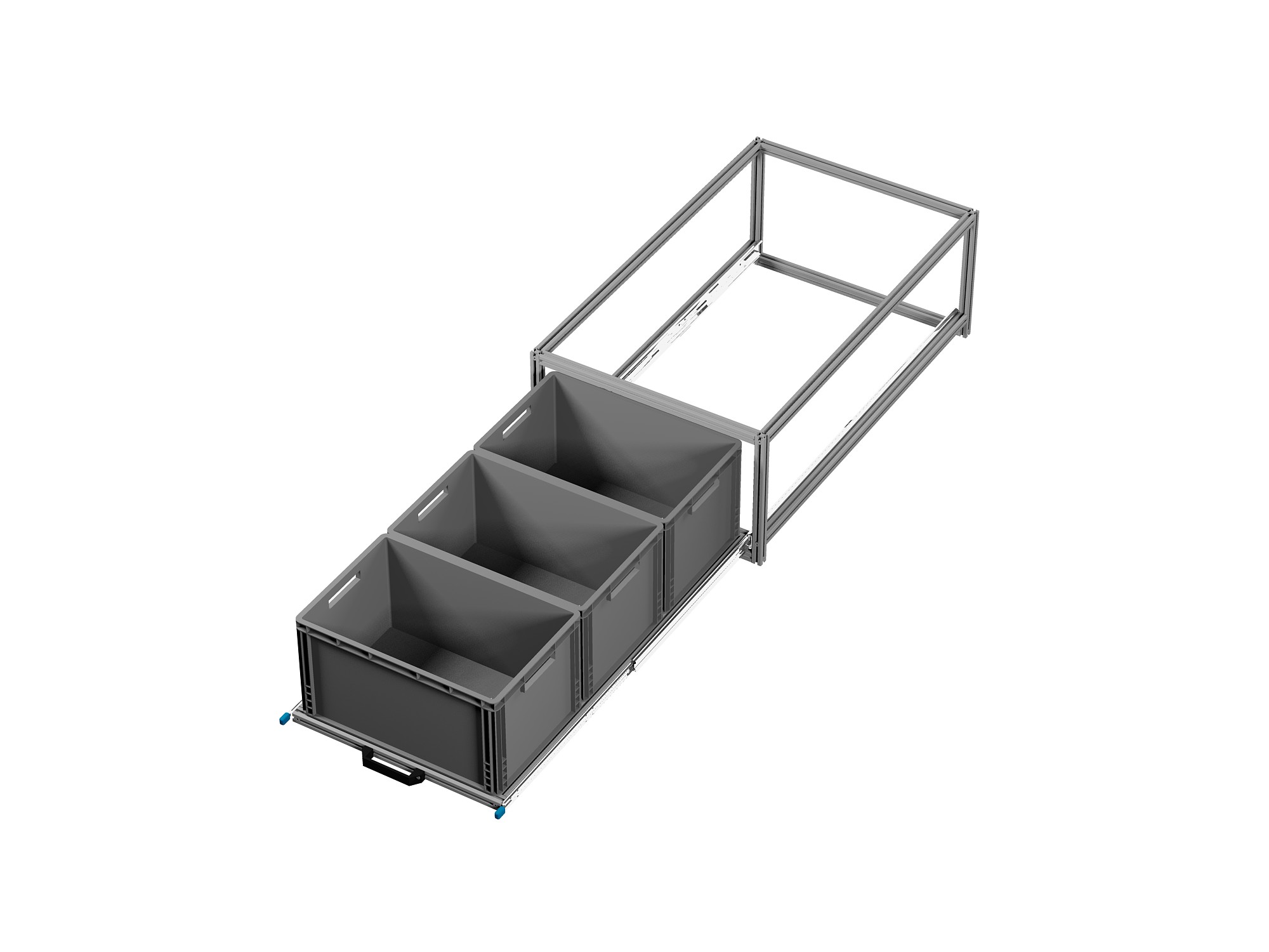 Heckauszug 600 x 1200 mm Euroboxen für Camper, Caravan, Wohnmobil & Nutzfahrzeuge, 70 kg Tragkraft, Typ 43, ohne Euroboxen