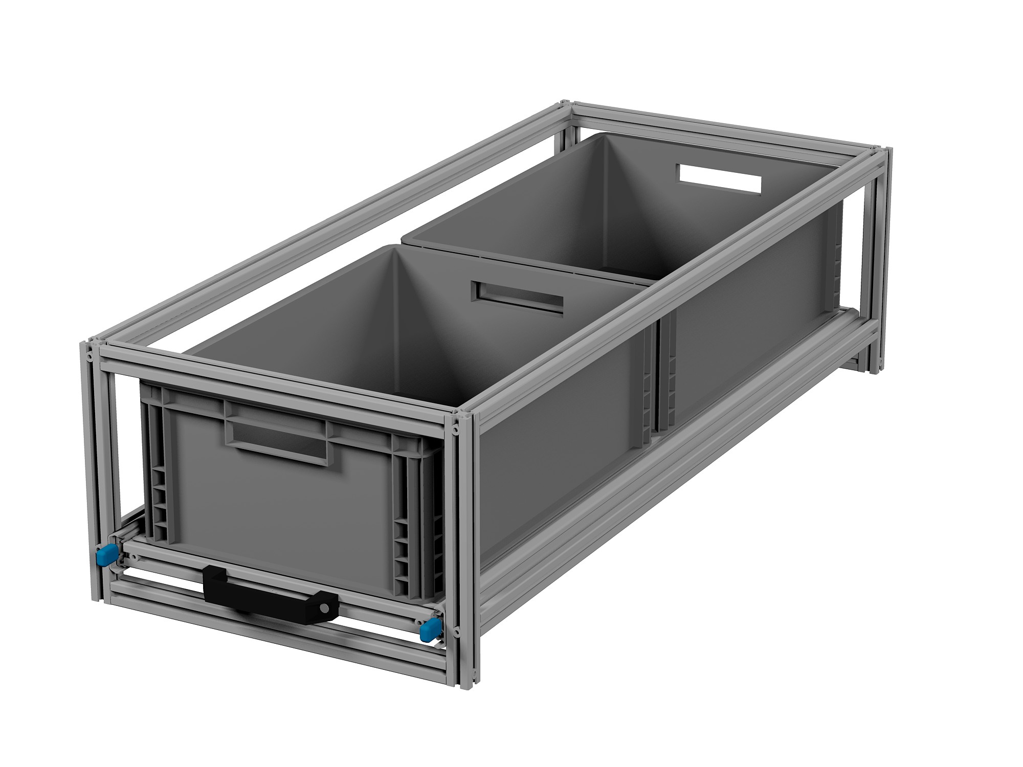 Heckauszug Euroboxen für Camper, Caravan, Wohnmobil & Nutzfahrzeuge, 70 kg Tragkraft, Typ 12, ohne Euroboxen