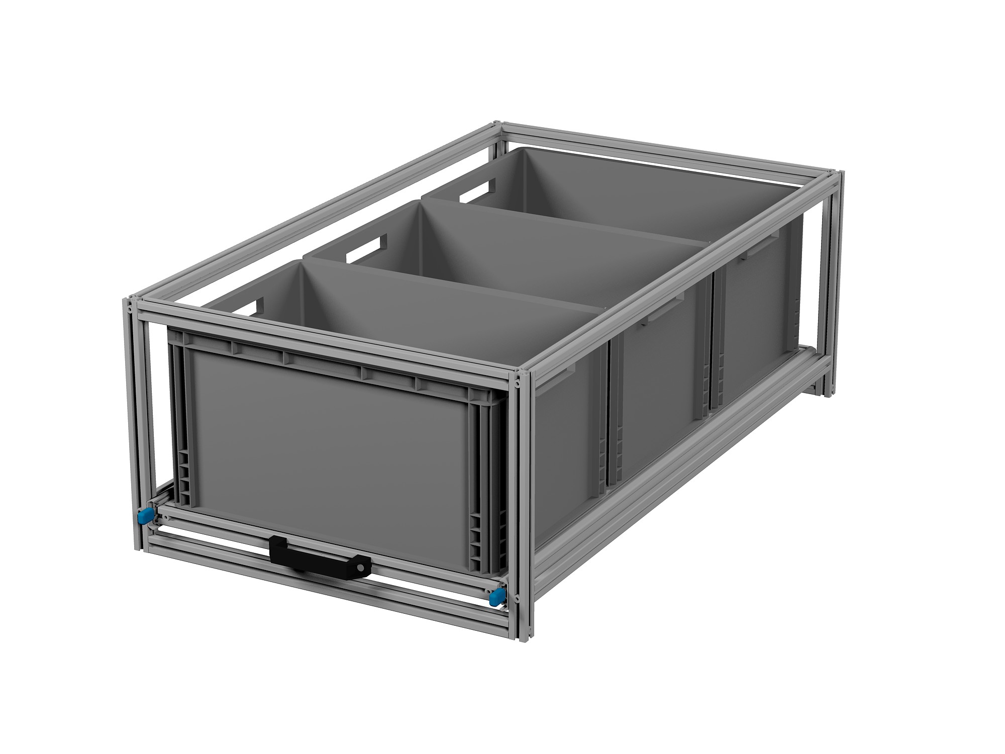 Heckauszug 600 x 1200 mm Euroboxen, 1-teilig, 1-stockig, für Camper, Caravan, Wohnmobil & Nutzfahrzeuge
