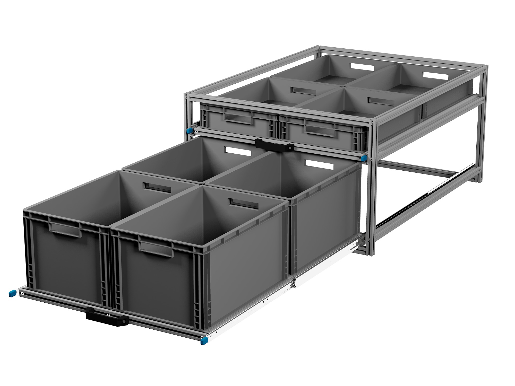 Heckauszug 800 x 1200 mm Euroboxen für Camper, Caravan, Wohnmobil & Nutzfahrzeuge, 220 kg Tragkraft, Typ 34, ohne Euroboxen