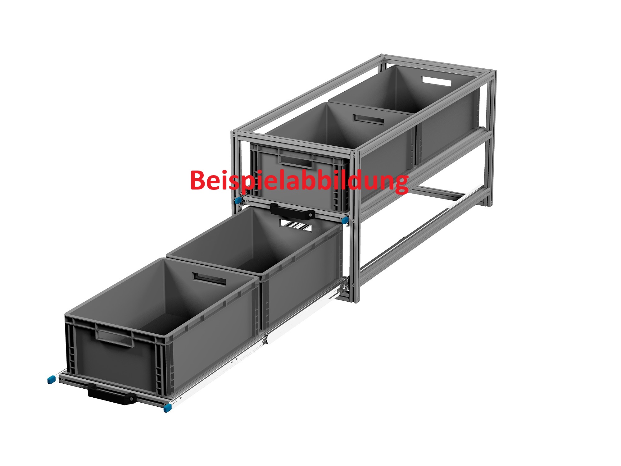 Heckauszug Euroboxen für Camper, Caravan, Wohnmobil & Nutzfahrzeuge, 220 kg Tragkraft, Typ 1, mit Euroboxen, Bestückung 2