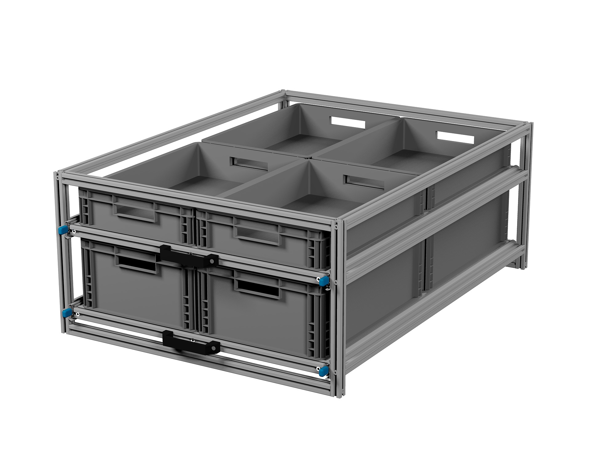 Heckauszug 800 x 1200 mm Euroboxen für Camper, Caravan, Wohnmobil & Nutzfahrzeuge, 220 kg Tragkraft, Typ 33, ohne Euroboxen