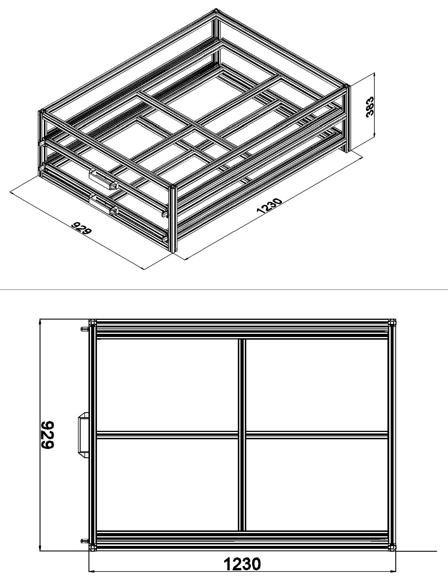 Heckauszug 800 x 1200 mm Euroboxen für Camper, Caravan, Wohnmobil & Nutzfahrzeuge, 220 kg Tragkraft, Typ 32, ohne Euroboxen